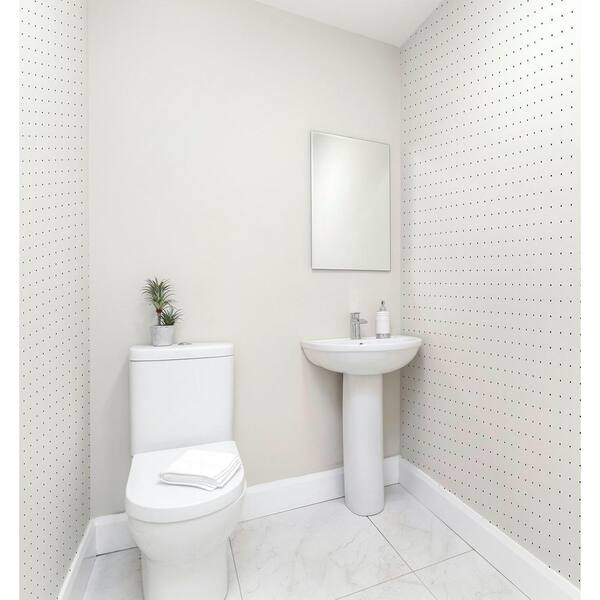 Terrence White Dotted Grid Wallpaper