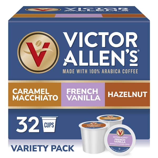 Victor Allen's Victor Allen's Coffee Variety Pack (French Vanilla Flavored, Caramel Macchiato, Hazelnut), 32 Count, Single Serve Pods