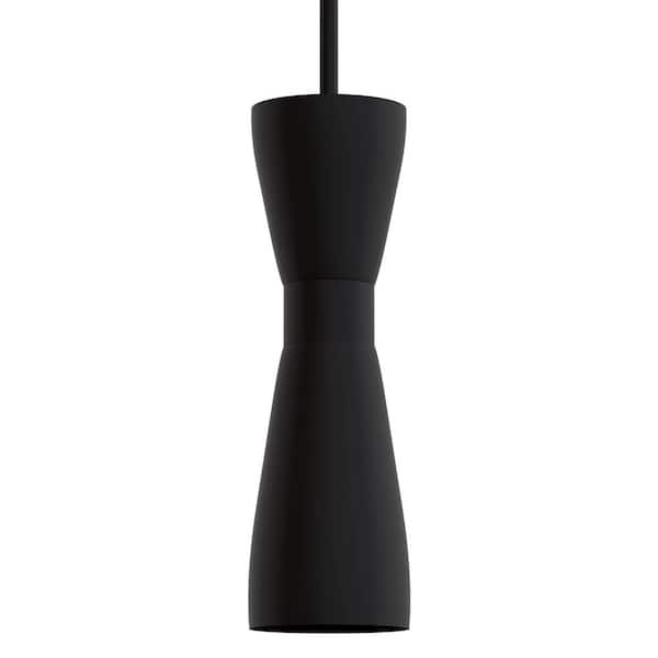 Zola 60-Watt 2-Light Matte Black Island Mini Pendant Light with Metal Shade, No Bulbs Included