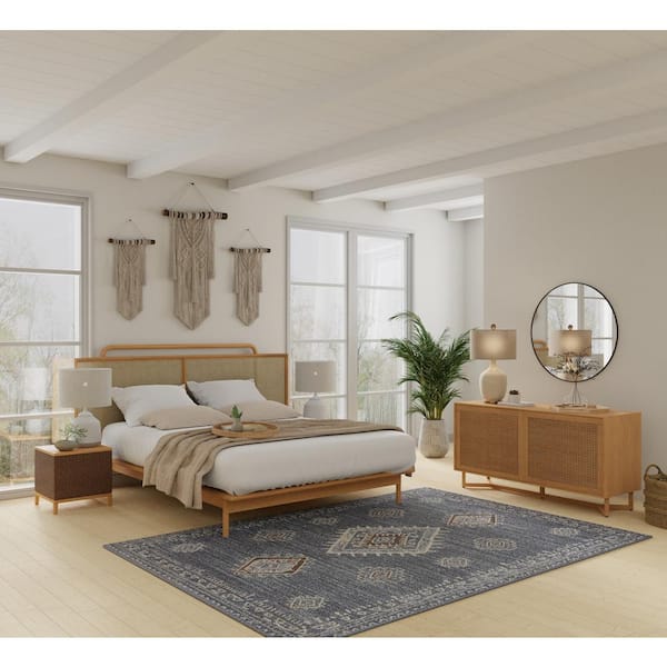 Alsbrooke Temarnie Blue 9 ft. 10 in. x 12 ft. 10 in. Oriental Polypropylene Area Rug