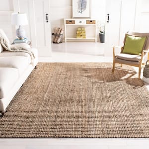 Natural Fiber Beige/Gray 10 ft. x 10 ft. Woven Crosstitch Square Area Rug