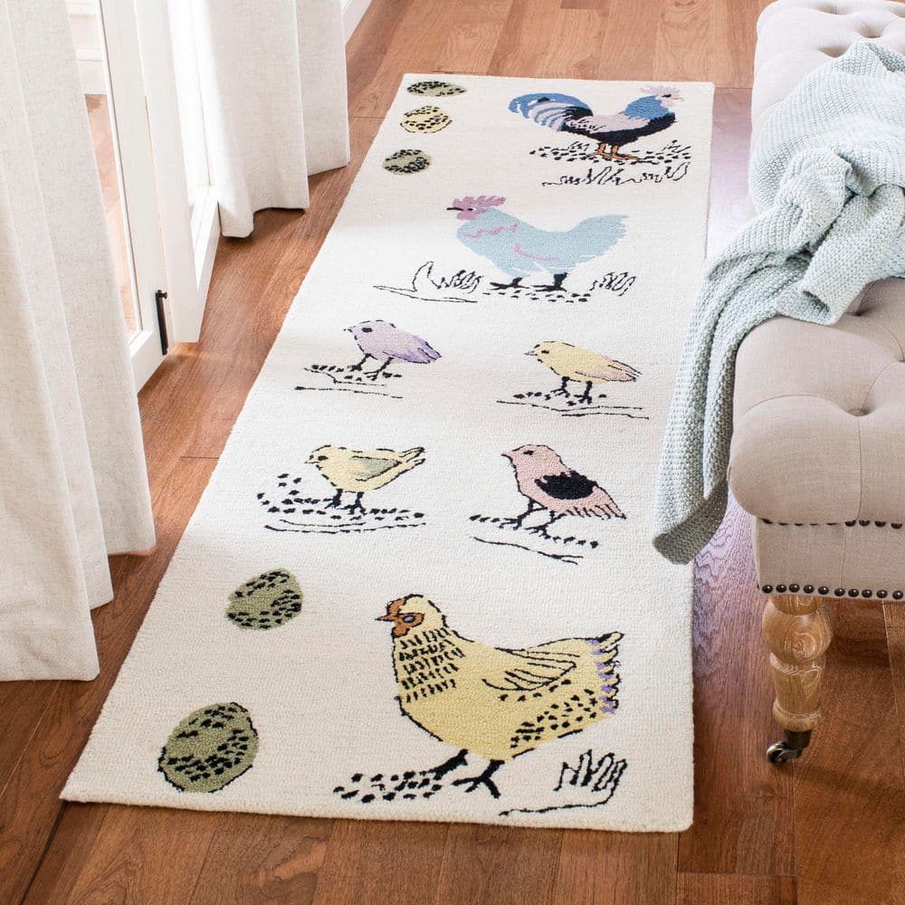 Novelty 2 ft. x 8 ft. Ivory/Blue Abstract Birds Runner Rug price history on PriceWatchPro