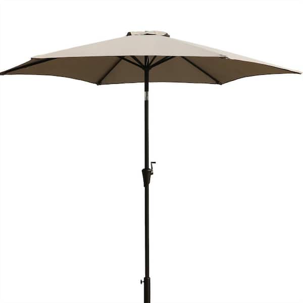 Sudzendf 9 ft. Aluminum Market Umbrella with Carry Bag in Gray