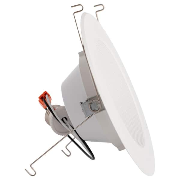 Simply Conserve 5/6 in. Integrated LED Recessed Light Trim 12W Downlight Retrofit 2700K 990 Lumens (4-Pack)