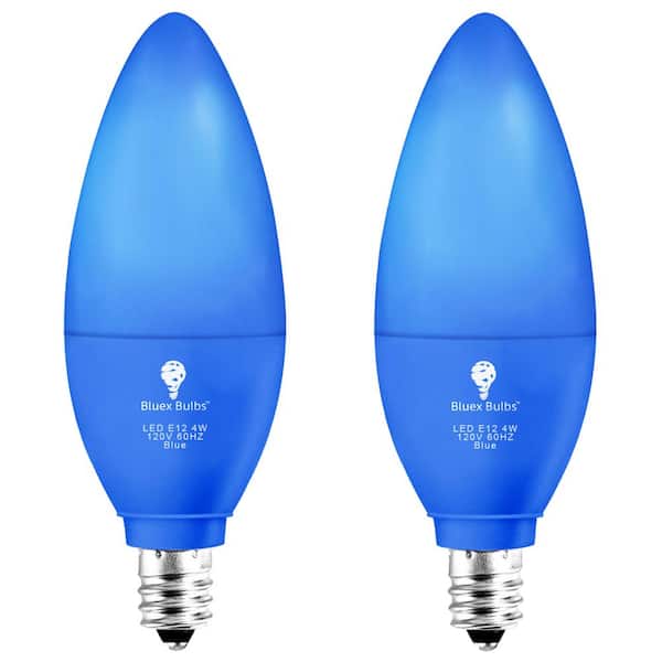 40-Watt Equivalent B11 Decorative  LED Light Bulb in Blue (2-Pack)