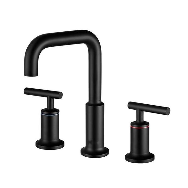 Fapully 8 in Widespread Double Handle 3Hole Bathroom Faucet in Matte