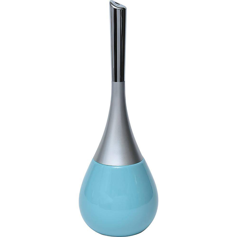 Gray Stoneware Toilet Bowl Brush and Holder - Sleek Round Shape for Stylish and Practical Bathroom Cleaning