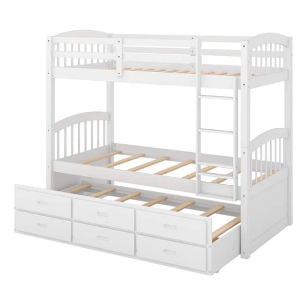 searoomlynn NPL HM ハートミトン　手袋ホワイト Harper & Bright Designs White Twin Over Full Loft Bed with