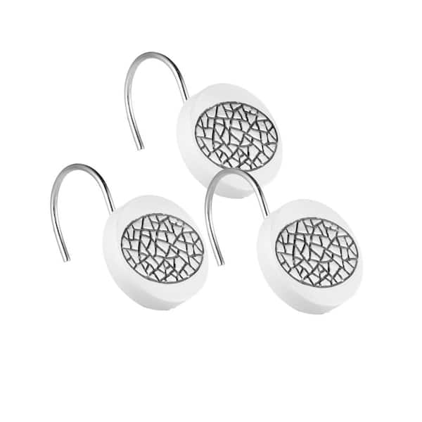 Popular Bath Products Sparkling Shower Hooks White