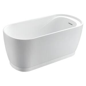 Aqua Eden 51 in. x 29 in. Acrylic Freestanding Soaking Bathtub in White with Drain and Integrated Seat