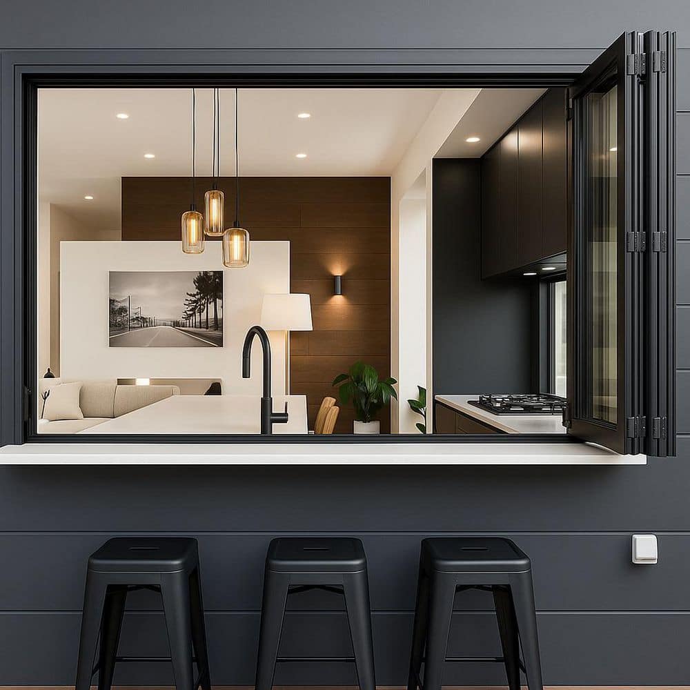 Petraki and Co. 72 in. W x 36 in. H Right-Handed Outswing 3 Panels