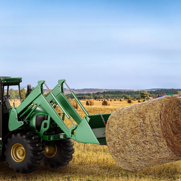 49 in. Hay Spear Bale Spears 3000 lbs Loading Capacity Skid Steer Loader Tractor Bucket Attachment Garden Fork