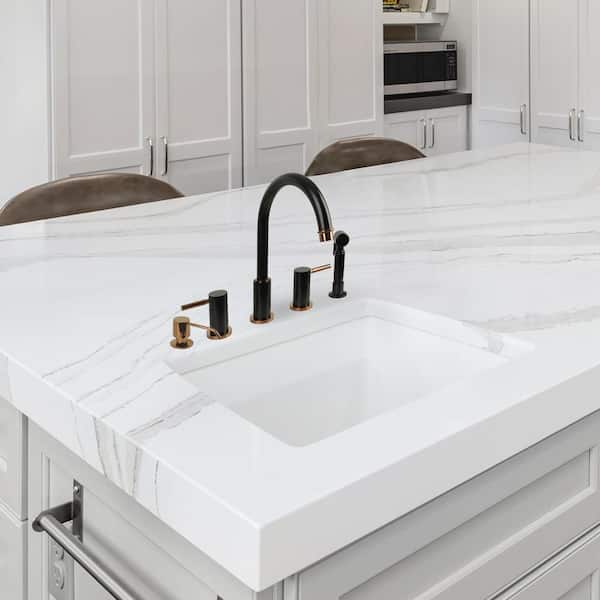 Built in Brushed Gold Soap Dispenser Refill from Top with 17 oz. Bottle