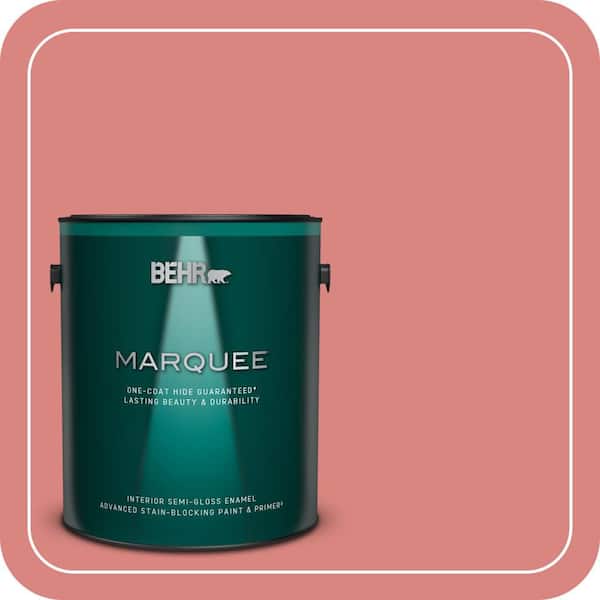 BEHR MARQUEE 1 gal. #M160-5 Pink Damask Semi-Gloss Enamel Interior Paint & Primer