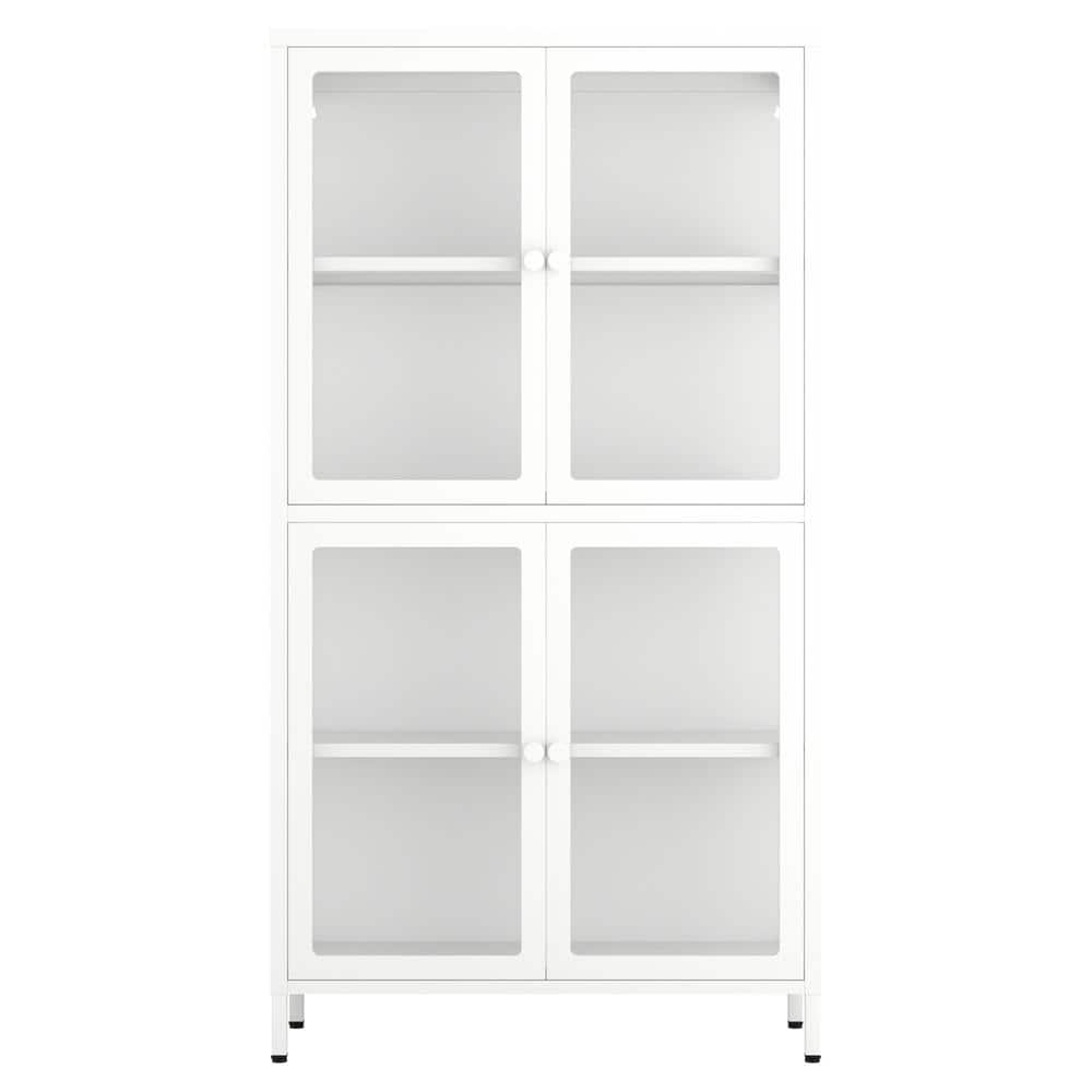 31.50 in. W x 12.60 in. D x 59.00 in. H White Linen Cabinet with Adjustable