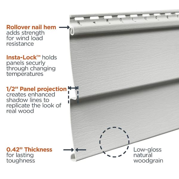 Wolverine Wildcreek 042 Double 4 in x 150 in Ash Gray Clapboard