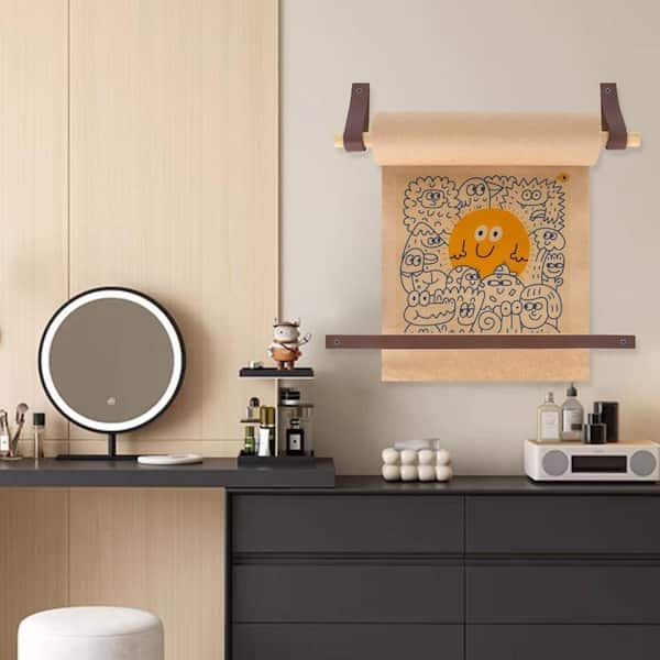 Kraft Paper Dispenser Wall Mounted Rolling Butcher Paper Holder for Home Menu Art Message Board 1-Roll