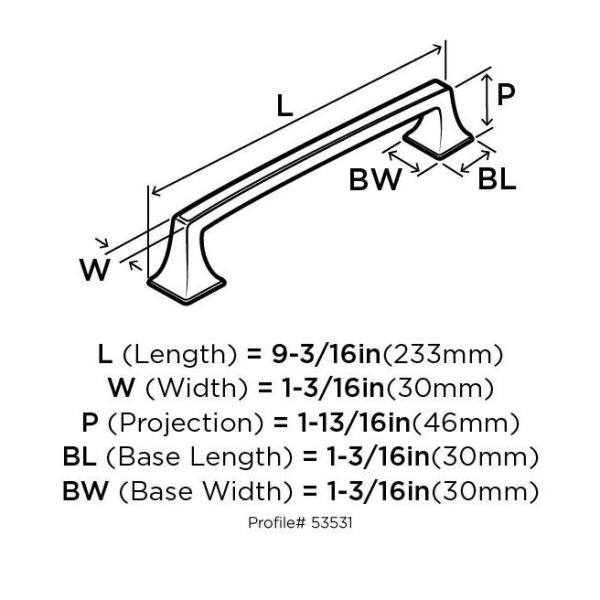 Gilded Bronze 8'' Appliance Pull with Mounting Hardware