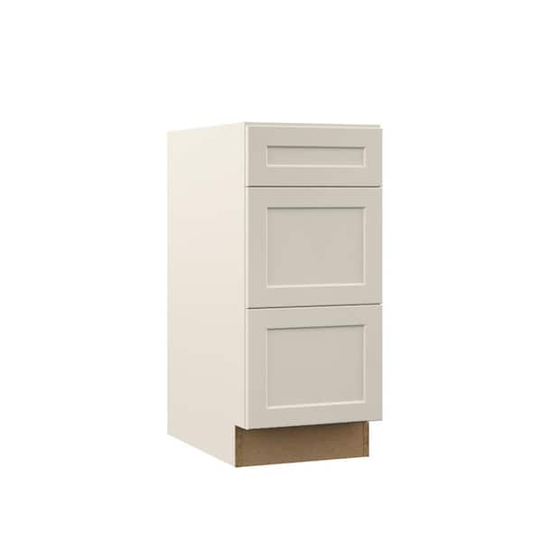Hampton Bay Designer Series Melvern 15 in. W 21 in. D 34.5 in. H Assembled Shaker Drawer Base Bath Cabinet in Cloud