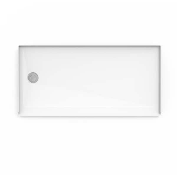 JACUZZI Catalina 60 in. L x 30 in. W Alcove Shower Pan Base with Left Drain in White
