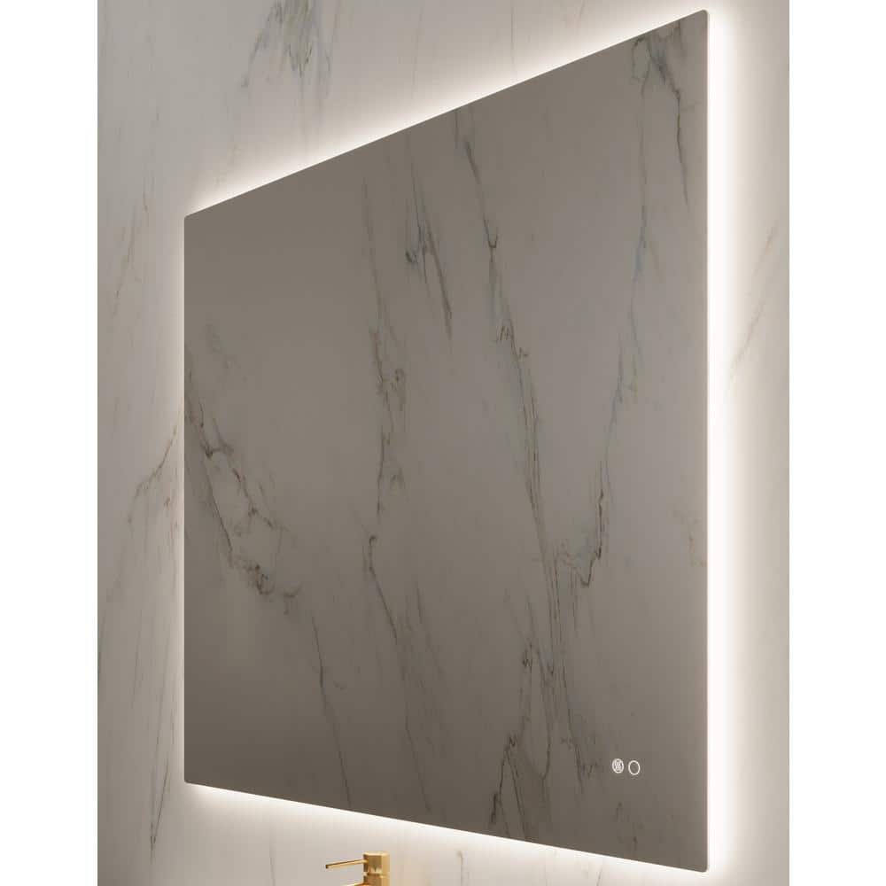 Kuoni 40 in. W x 36 in. H Rectangular Frameless Wall Mounted Bathroom Vanit
