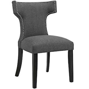 Gray Curve Fabric Dining Chair