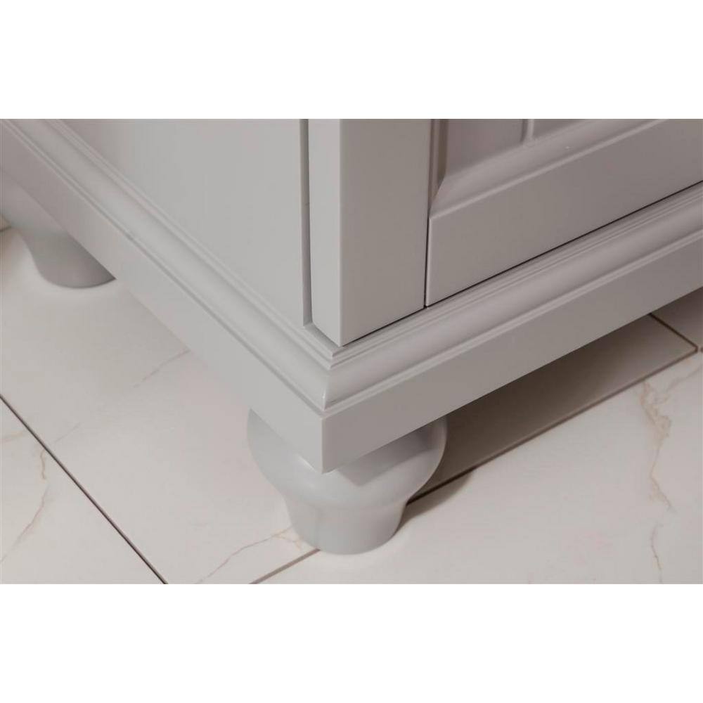 Gray Freestanding Vanity with White Ceramic Sink