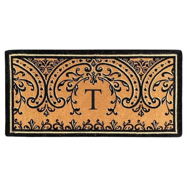 Heavy Duty Coir Easton 36 in. x 72 in. Monogrammed T Door Mat