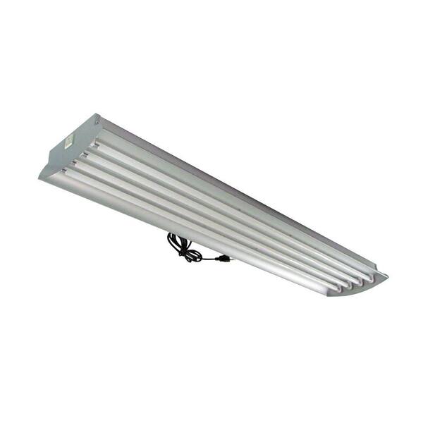 HomeSelects 4 ft. 4-Lamp High Output 54-Watt (Each) T5 Aluminum Fluorescent Grow Light Fixture with Lamps
