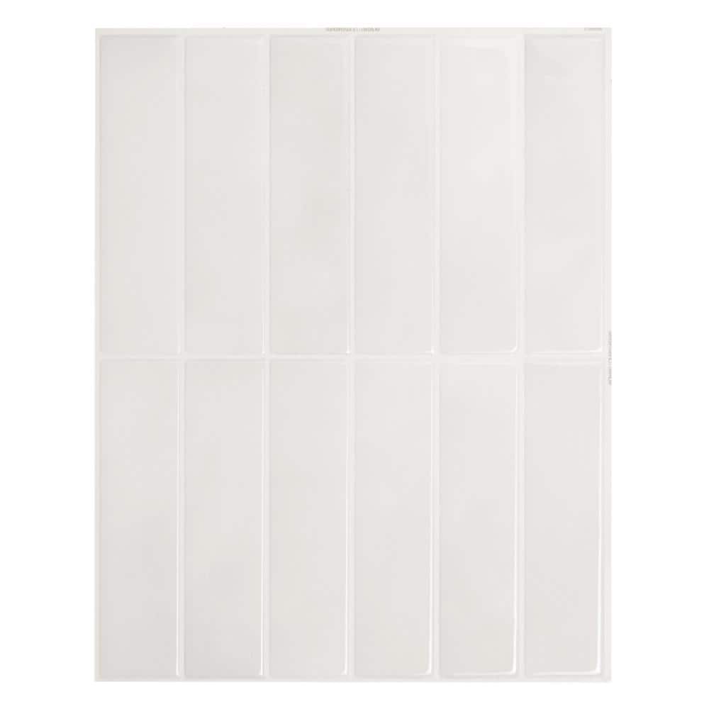Smart Tiles Morocco Zaida Black 9-in x 12-in Glossy Resin Linear Peel and Stick Wall Tile (2.8-sq. ft/ Carton)
