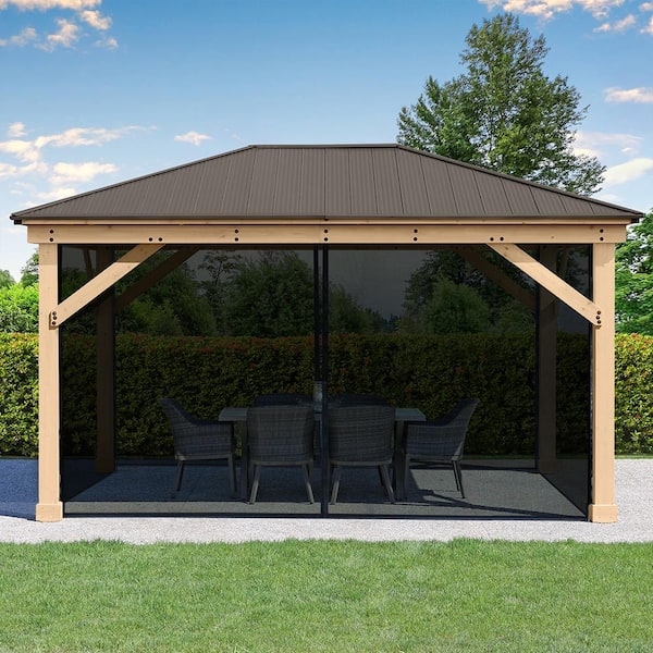 Mosquito Mesh Kit to fit Meridian 12 ft. x 16 ft. Gazebo with UV resistant Phifer Material and Easy Glide Tracks