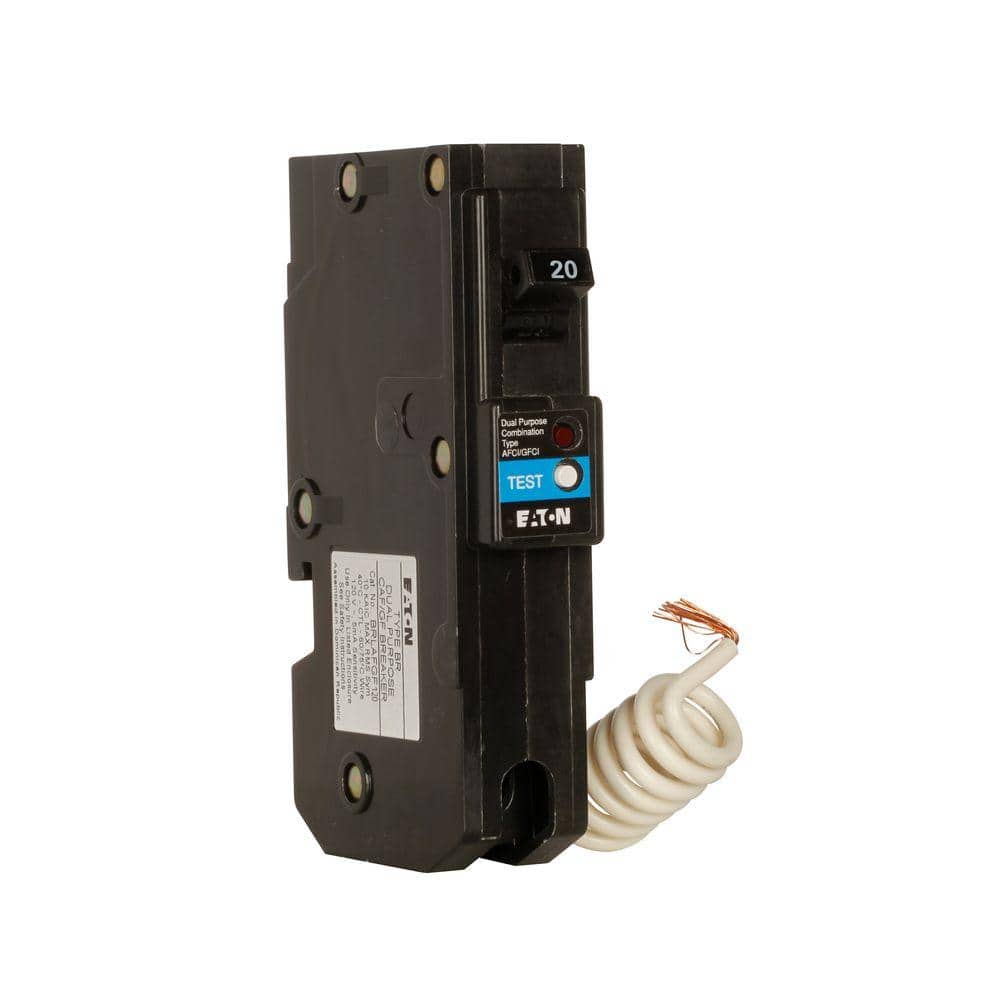Eaton CHFAFGF120 Plug-On Mount Type CH Dual Purpose AFCI/GFCI Circuit Breaker 1-Pole 20 Amp 120 Volt AC
