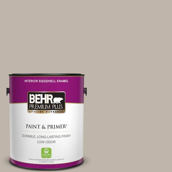 BEHR PREMIUM PLUS 1 gal. Home Decorators Collection #HDC-CT-21 Grey Mist Eggshell Enamel Low Odor Interior Paint & Primer