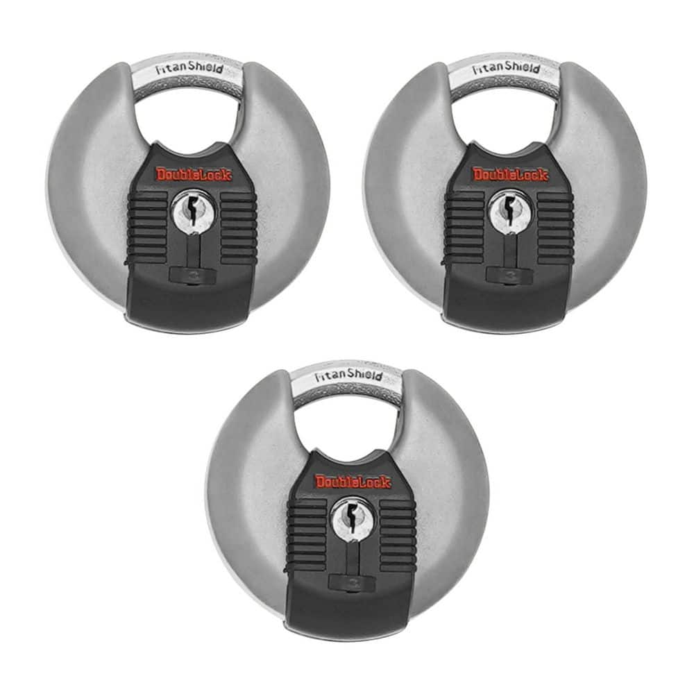 CRAB 2.0, 2-3/4 in. Keyed Discus Padlock with Key Shroud - 3-Pack price history on PriceWatchPro