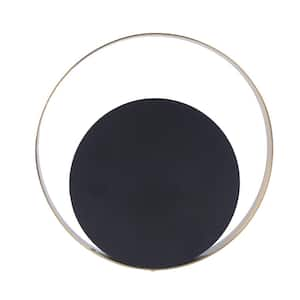 9.8 in. 1-Light Black and Gold Modern Minimalist Bedside Wall Light LED Vanity Light for Aisle Corridor Entrance