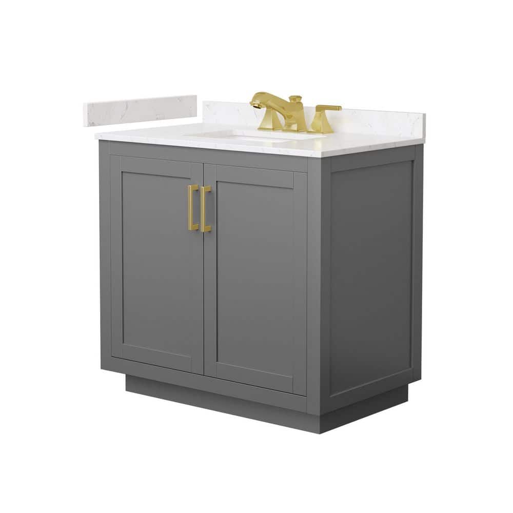 Miranda 36 in. Single Freestanding Dark Gray Bath Vanity with Carrara Cultured Marble Top Assembled price history on PriceWatchPro