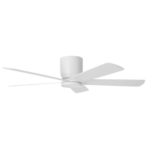 Home Decorators Collection Britton 52 in. Integrated LED Indoor Matte White Ceiling Fan with Light Kit and Remote Control