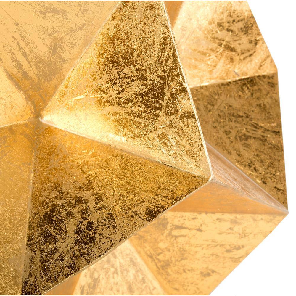 Iona Luxe Gold Metal & Glass Hexagonal Side Table