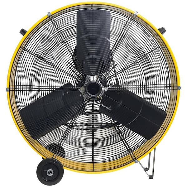 30 in. Heavy Duty Industrial DC Drum Fan in Yellow, Variable Speed Commercial or Industrial Fan