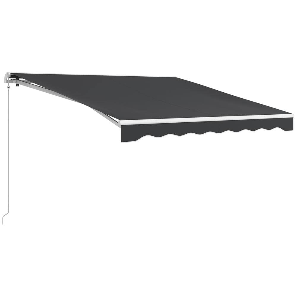 8 ft. Retractable Awning with Remote Controller and Manual Crank Handle (11