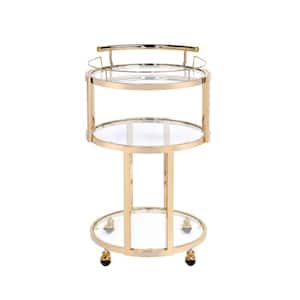 Gold and Clear Glass Kitchen Serving Cart