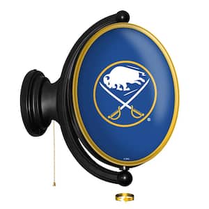 Buffalo Sabres: Original "Pub Style" Oval Lighted Rotating Wall Sign 23 in. L x 21 in. W x 5 in. H