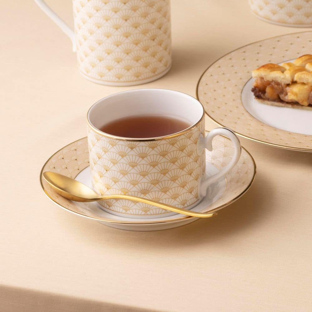 Noritake Trocadero Gold 8 fl. oz. (Gold) Porcelain Teacups, (Set