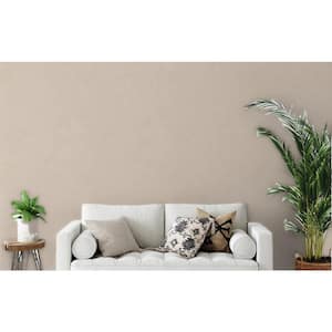 Smooth Suede Effect Taupe Matte Finish Vinyl on Non-Woven Non-Pasted Wallpaper Roll
