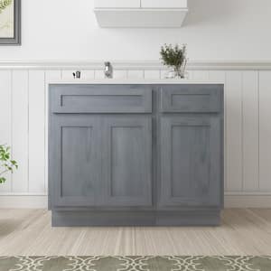 39 in. W x 21 in. D x 32.5 in. H Bath Vanity Cabinet without Top in Silver