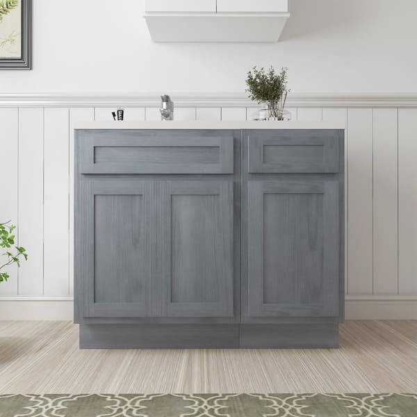 Vanity Art 39 in. W x 21 in. D x 32.5 in. H Bath Vanity Cabinet without Top in Silver