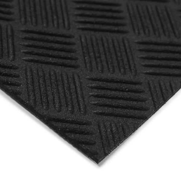 TrafficMaster Black 36 in. x 48 in. Rubber Deck Plate Mat MT1003508 - The  Home Depot