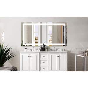 72 in. W x 36 in. H Rectangular Frameless Anti-Fog Wall Bathroom Vanity Mirror with LED Light