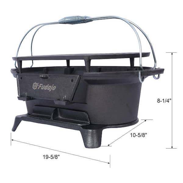 バーベキュー・調理用品 SOMAnoDOGU Hela BLACK MODEL TRIBAL Wildaven 19.63 in. Oval Cast Iron Portable Charcoal Grill in