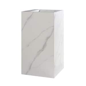 Grand 17.75 in. W x 17.75 in. L Luxury Composite Square Pedestal Sink and Basin Combo in White Carrara
